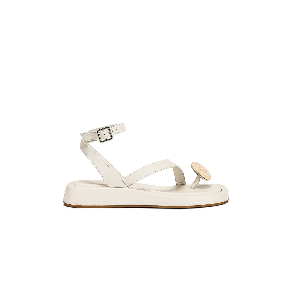 NEW GIA BORGHINI x RHW Plexi Toe Sandal in Ivory Size 40.5 / 10.5 white open toe